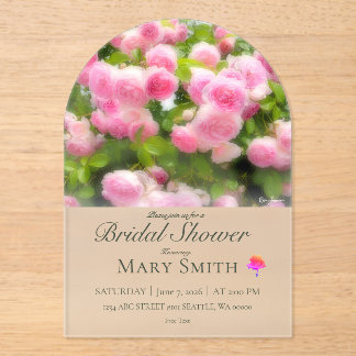 Bridal Shower (Rosa Jasmina) Acrylic Invitations