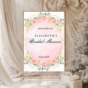 Bridal shower rosa oro floral Foam Boards Poster