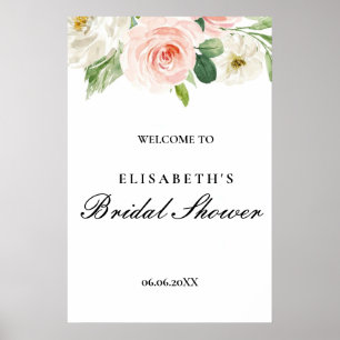 Bridal shower rosa oro floral Foam Boards Poster