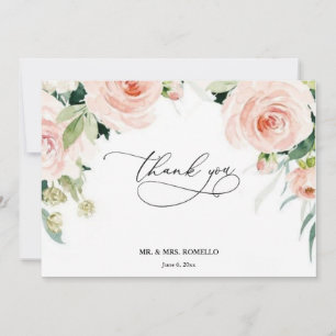 Bridal shower rosa oro floral Foam Boards Thank You Card