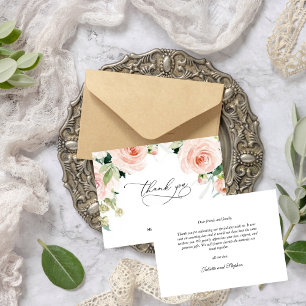 Bridal shower rosa oro floral Foam Boards Thank You Card