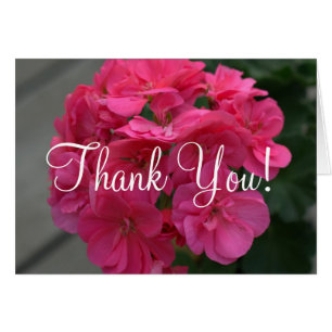 Bridal Shower Rose Geranium Thank You Blank Cards