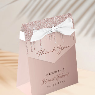 Bridal Shower rose gold drips thank you Favour Box