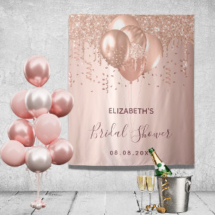 Bridal Shower rose gold glitter balloons Tapestry