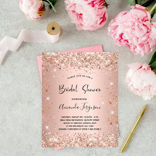 Bridal Shower rose gold invitation