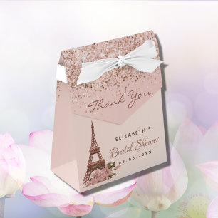 Bridal Shower rose gold Paris thank you Favour Box