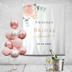 Bridal Shower rose gold pink floral eucalyptus Tapestry
