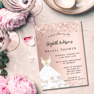 Bridal Shower rose gold white dress luxury Invitation
