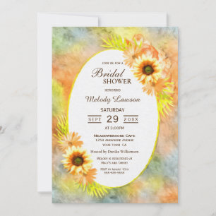 Bridal Shower Rustic Sunflower Floral Invitation
