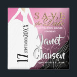 Bridal Shower - Save the Date - Pink Magnet<br><div class="desc">Save the Date Personalized Magnets. Great for the Wedding Party, Rehearsal, Bridal Shower, Bachelorette Party and more. Look for more designs and colors in my store. ⭐This Product is 100% Customizable. Graphics and/or text can be added, deleted, moved, resized, changed around, rotated, etc... 99% of my designs in my store...</div>
