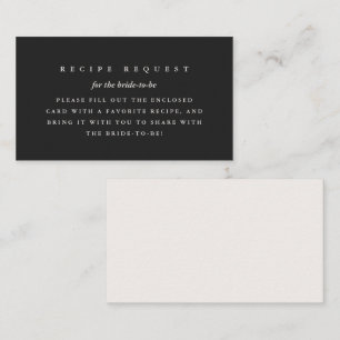 Bridal Shower Share a Recipe Request Taupe Enclosure Card