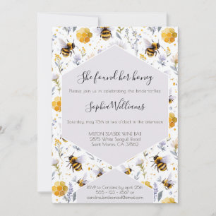 Bridal Shower She's Found Her Honey Bees Floral Invitation