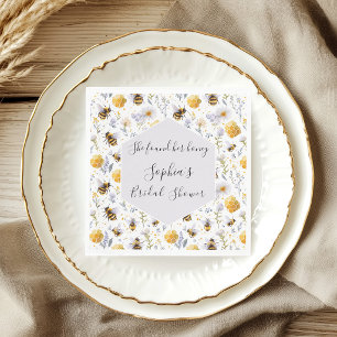 Bridal Shower She's Found Her Honey Bees Floral Napkin