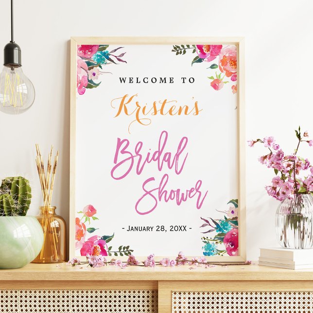 Bridal Shower Sign | Modern Watercolor Floral (Creator Uploaded)