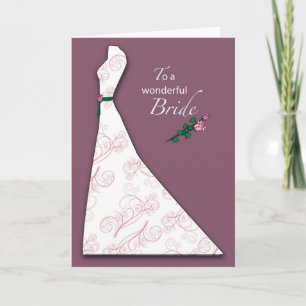 Bridal Shower Silhouette Plum Thank You Card