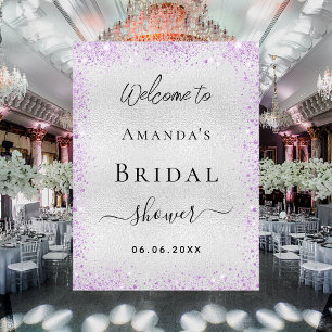 Bridal Shower silver violet welcome Poster