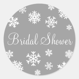 Bridal Shower Snowflakes Envelope Sticker Seal