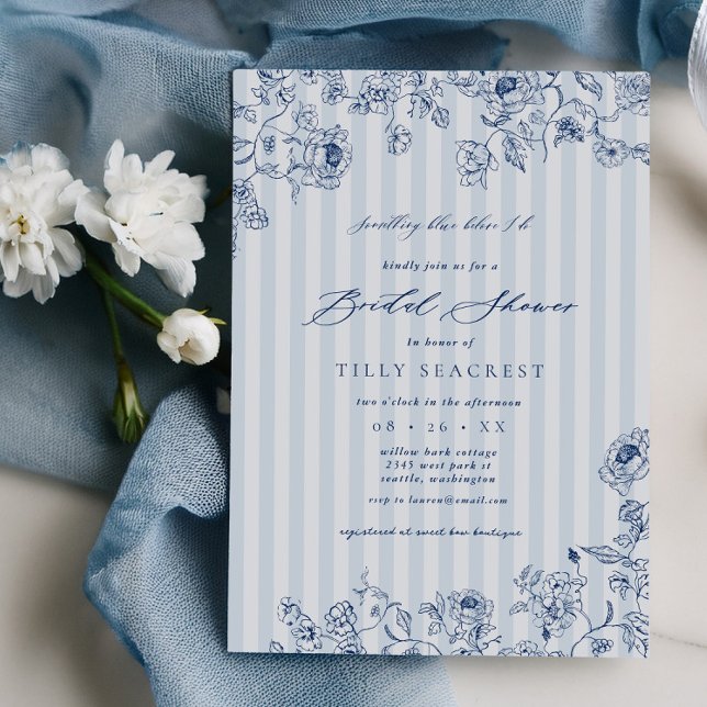 Bridal Shower Something Blue Party Invitation (Creator Uploaded)