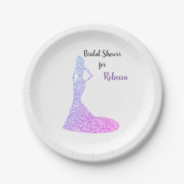 Bridal Shower Sparkle & Shine Paper Plate (Front)