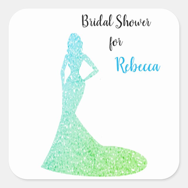 Bridal Shower Sparkle & Shine Square Sticker (Front)