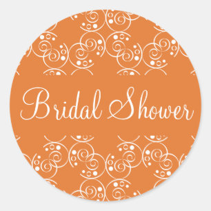Bridal Shower Spiral Swirls Envelope Sticker Seal
