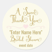 BRIDAL SHOWER STICKER | a sweet thank you