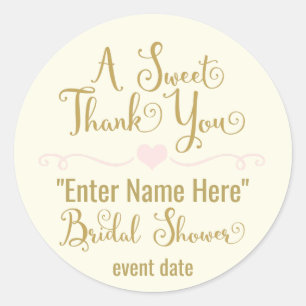 BRIDAL SHOWER STICKER a sweet thank you