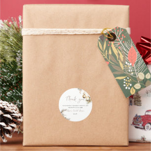Bridal Shower Sticker Holly Christmas Theme