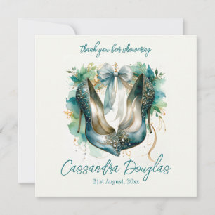 Bridal Shower Stiletto Shoes Thank you Card