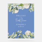 Bridal Shower Summer Blue White Hydrangea Welcome