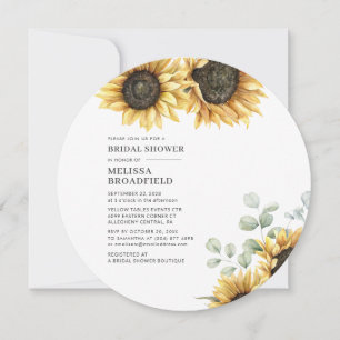 Bridal Shower Sunflower and Eucalyptus Floral Invitation