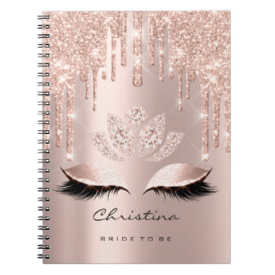 Bridal Shower Sweet 16th Lashes Pink Spark Lotus Notebook