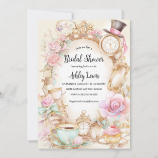 Bridal shower tea invitaton, Alice tea party Invitation