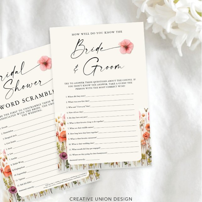 Bridal Shower Tea Party Advice and Game (Double Sided Bridal Shower Game)