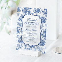 Bridal Shower Tea Party Blue White Chinoiserie