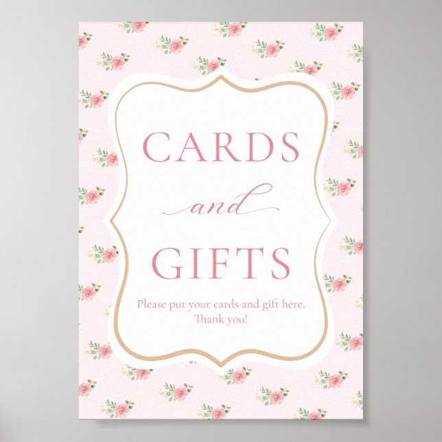 Bridal Shower Tea Party Cards and Gifts Poster (Front)