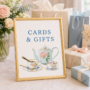 Bridal Shower Tea Party Cards & Gifts Sign