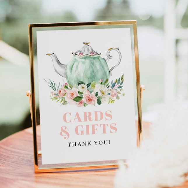 Bridal Shower Tea Party Cards & Gifts Sign (Creator Uploaded)