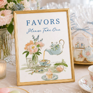 Bridal Shower Tea Party Favours Sign