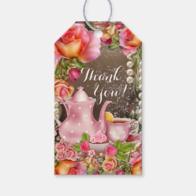 Bridal Shower Tea Party Gift Tags (Front)