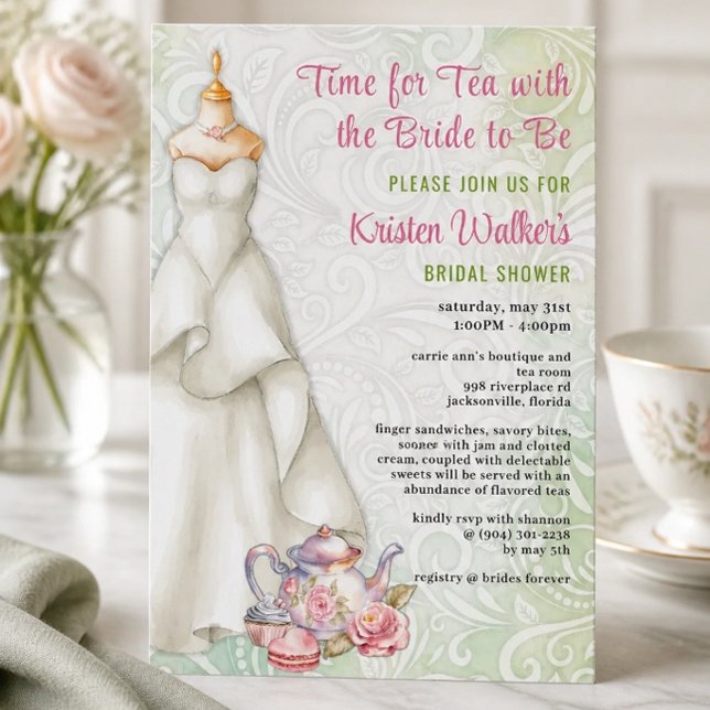 Bridal Shower Tea Party Invitation (Creator Uploaded)