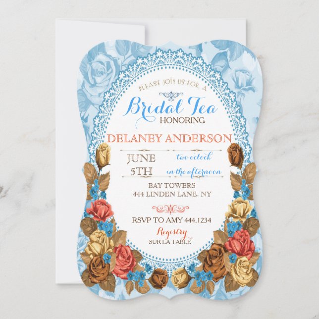 Bridal Shower Tea Party Invitations (Front)