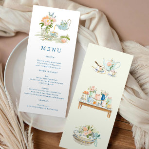 Bridal Shower Tea Party Menu  Invitation