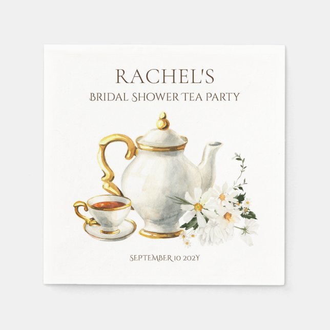 Bridal Shower Tea Party Napkins (Front)