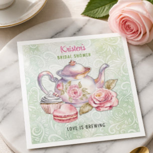 Bridal Shower Tea Party Paper Napkins