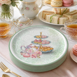 Bridal Shower Tea Party Paper Plate