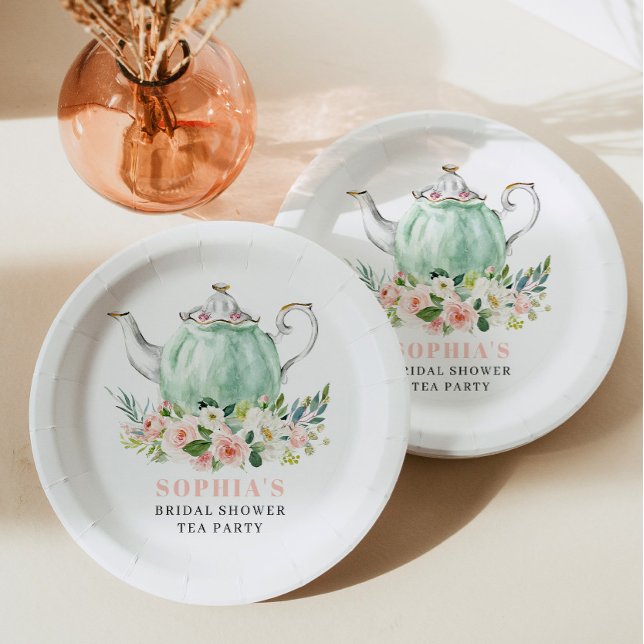 Bridal Shower Tea Party Paper Plates (Creator Uploaded)