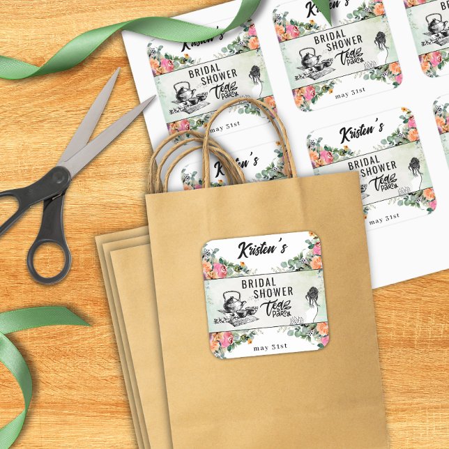 Bridal Shower Tea Party Personalised Sticker (Creator Uploaded)