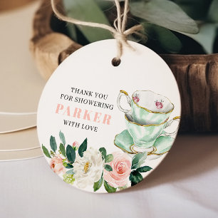 Bridal Shower Tea Party Round Favour Tags