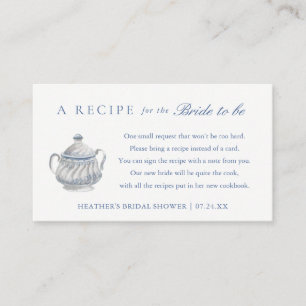 Bridal Shower Tea Party Share A Recipe Enclosure Card